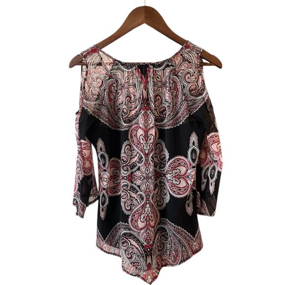 INC International Concepts Paisley Top, Women’s S Whimsigoth Gothic Dark Fairy - Picture 2 of 6